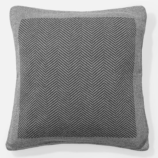Polštář 47 x 47cm - 100% Bavlněný Rybí Kost Šedá 01