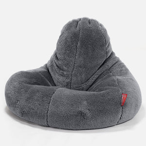 Hráčský sedací vak Ultra Lux - Umělá medvědí kožešina Tmavě šedá