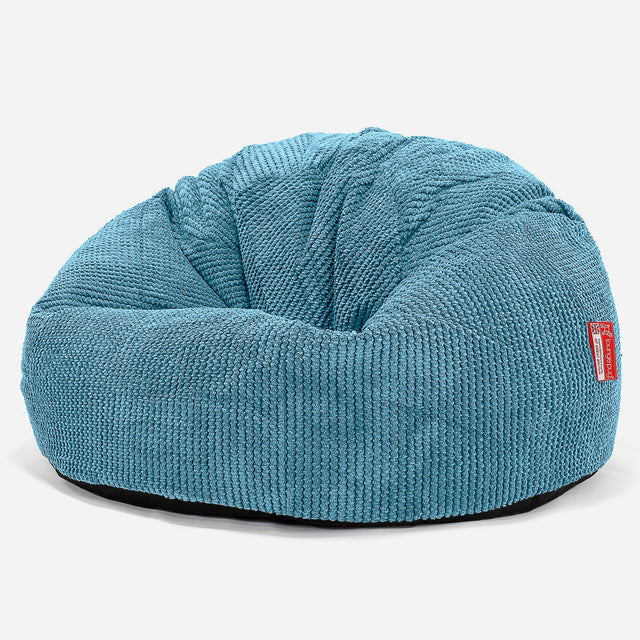 CloudSac® 200 dětský obří sedací vak pro děti z paměťové pěny 2 do 12 let - Pom pom Modrozelená 01