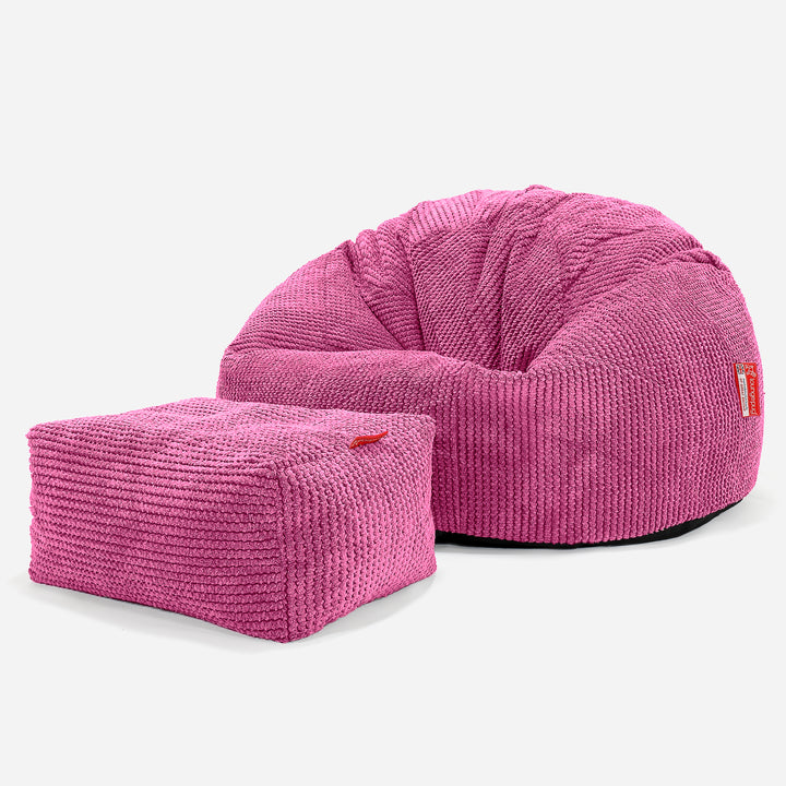 Klasický sedací pytel - Pom pom Růžová 02