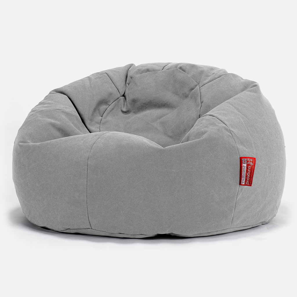 Klasický sedací pytel - Stonewashed džínovina Cínová 01