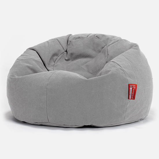 Klasický sedací pytel - Stonewashed džínovina Cínová 01