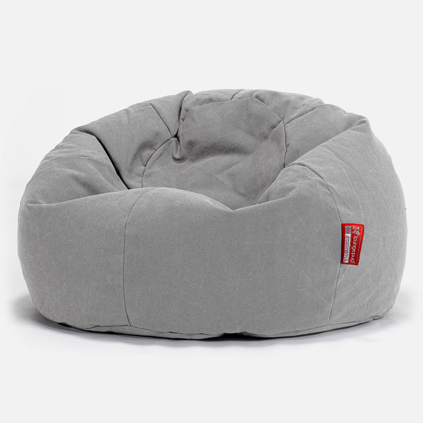 Klasický sedací pytel - Stonewashed džínovina Cínová 01
