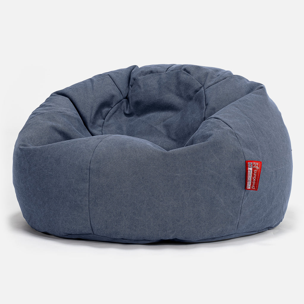 Klasický sedací pytel - Stonewashed džínovina Námořnická modř 01