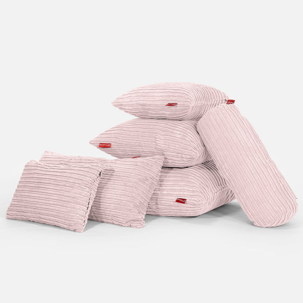 Kulatý Povlak na Polštář 50cm - Manšestr Jemně Růžová Fabric Close-up Image