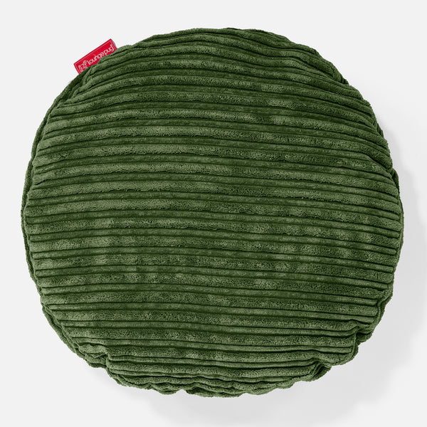 Kulatý Povlak na Polštář 50cm - Manšestr Lesní zelená 01