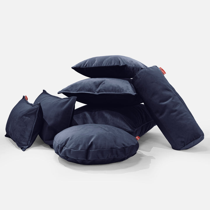 Kulatý Polštář 50cm - Samet Námořnická modř 03