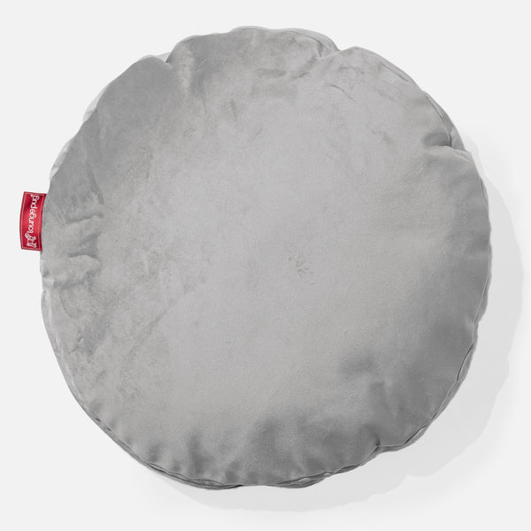 Kulatý Polštář 50cm - Samet Stříbrná 01
