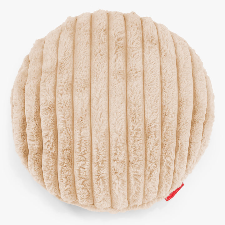 Kulatý Povlak na Polštář 50cm - Ultra plyšový kord Broskvová 01