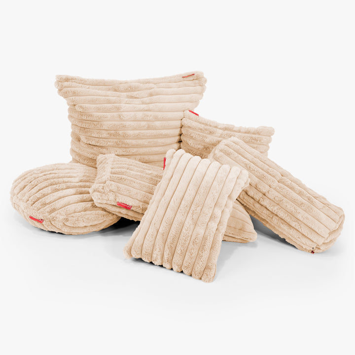 Kulatý Povlak na Polštář 50cm - Ultra plyšový kord Broskvová 02