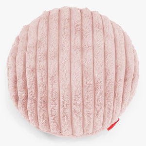 Kulatý Povlak na Polštář 50cm - Ultra plyšový kord Pudrově růžová