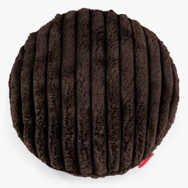Kulatý Povlak na Polštář 50cm - Ultra plyšový kord Sobolí 01