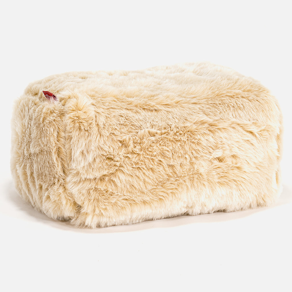Malá podnožka - Jemná kožešina Bílá 01