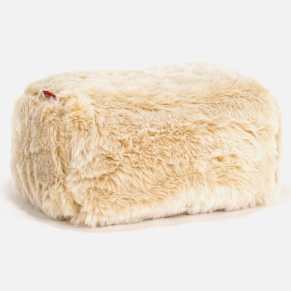 Malá podnožka - Jemná kožešina Bílá 01