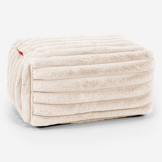 Malá podnožka - Ultra plyšový kord Krémová 01