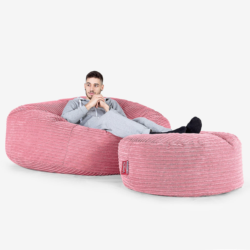 Mega mamutí sedací vak pohovka - Manšestr Korall 02