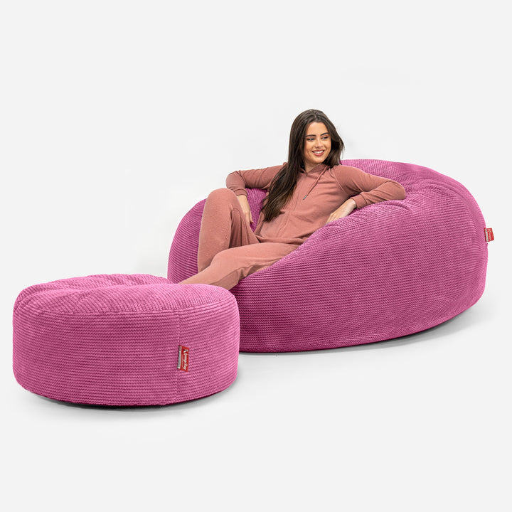 Mega mamutí sedací vak pohovka - Pom pom Růžová 02