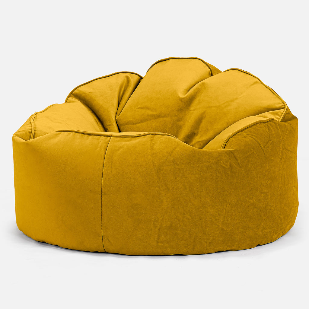 Mini mamutí sedací pytel - Samet Zlatá 01