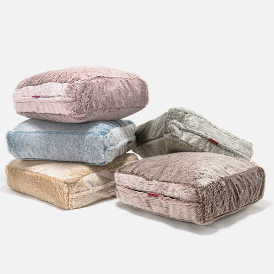 Podlahový Polštář - Umělá králičí kožešina Pudrově růžová 04