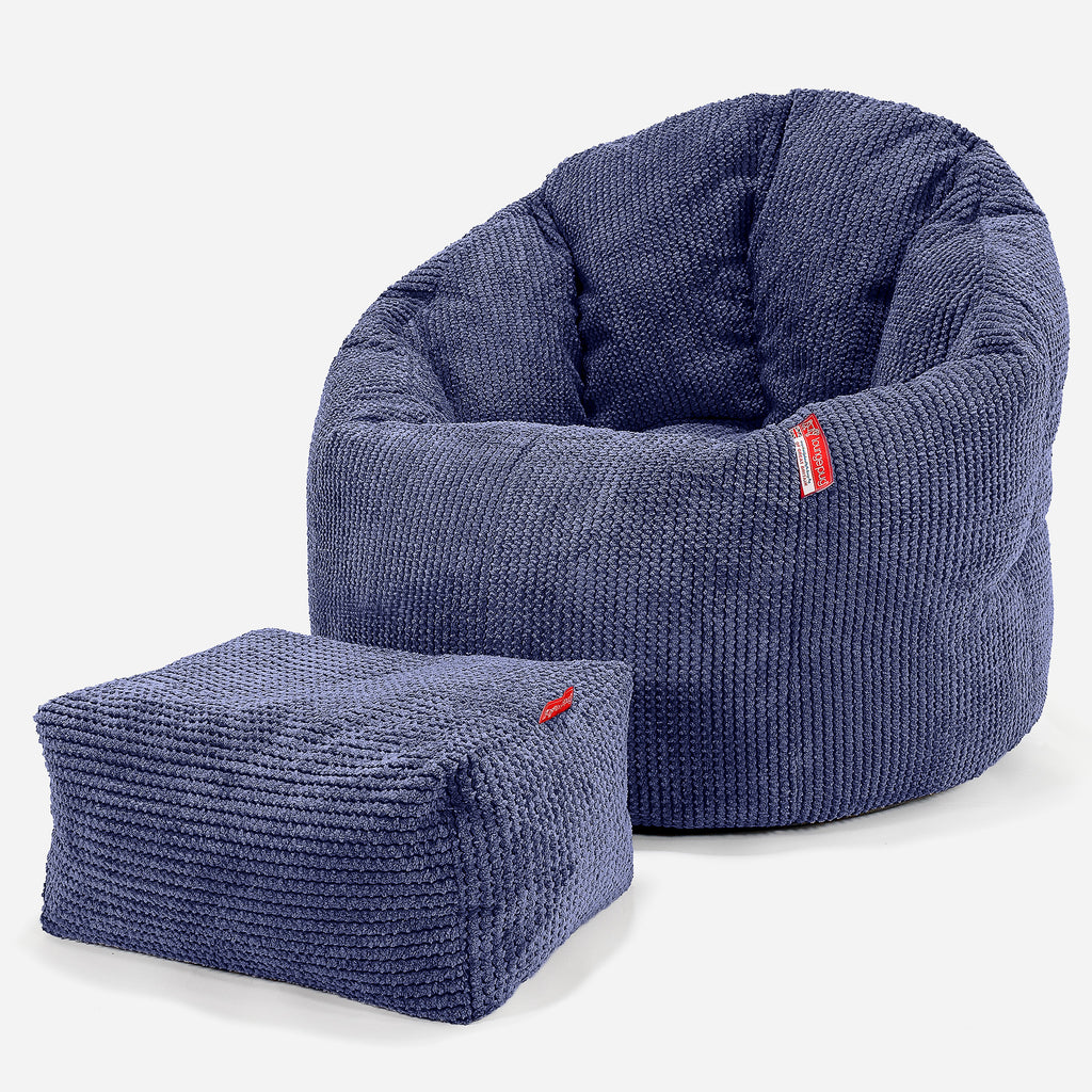 Pohodlný sedací pytel - Pom pom Fialová 02