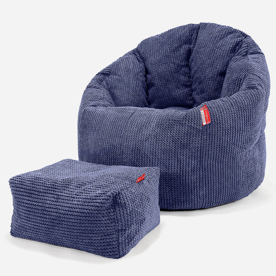 Pohodlný sedací pytel - Pom pom Fialová 02