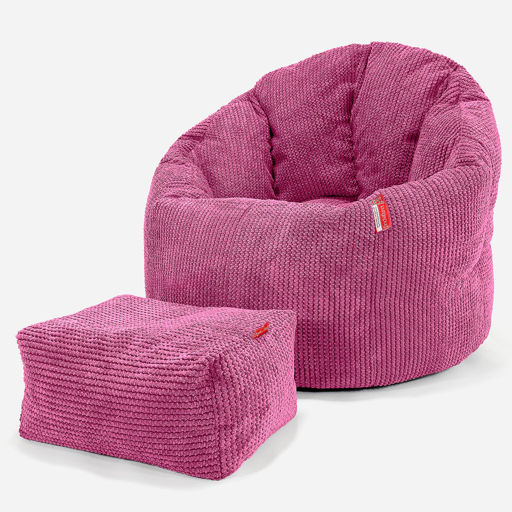 Pohodlný sedací pytel - Pom pom Růžová 02