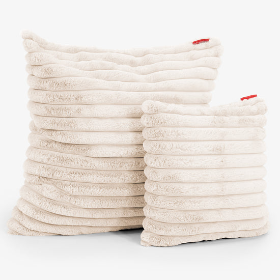 Povlak na Polštář Velký 70 x 70cm - Ultra plyšový kord Krémová 02