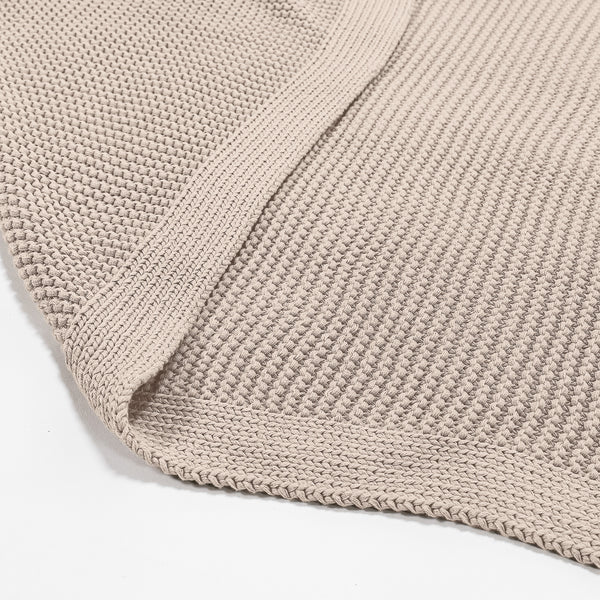 Přehoz na pohovku / deka - Ellos Pletený Krémová Fabric Close-up Image