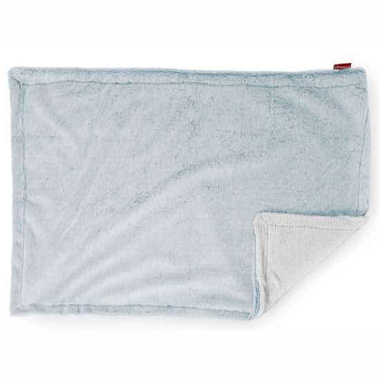 Přehoz / Přikrývka Sherpa - Umělá králičí kožešina Pudrově modrá 03