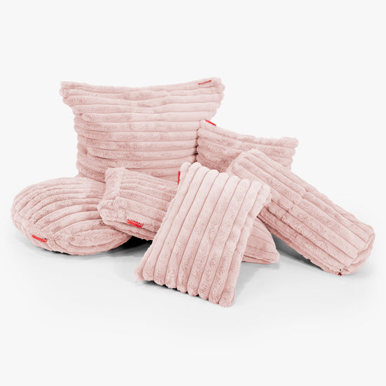 Relaxační Povlak na Polštář 20 x 55cm - Ultra plyšový kord Pudrově růžová 03