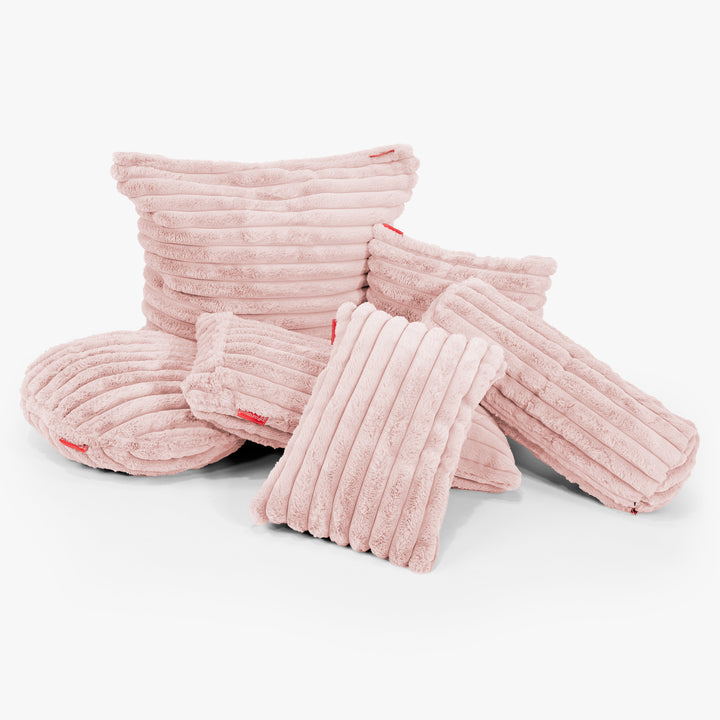 Relaxační Povlak na Polštář 20 x 55cm - Ultra plyšový kord Pudrově růžová 03