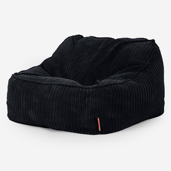 Sedací pytel Sloucher, křeslo - Manšestr Černá 03