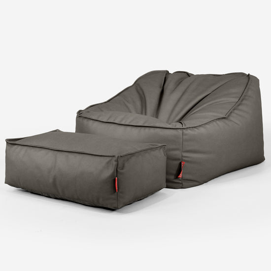 Sedací pytel Sloucher, křeslo - Veganská kůže Šedá 02