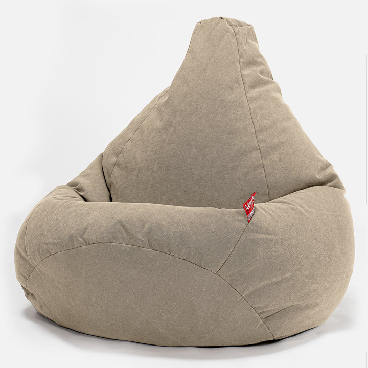 Sedací vak hruška - Stonewashed džínovina Zemitá 02