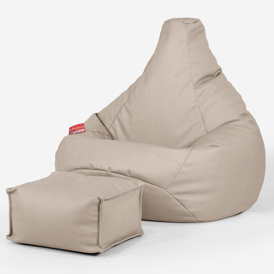 Sedací vak hruška - Veganská kůže Slonovinová 01