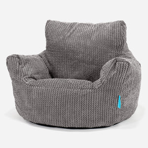 Sedací vak křesla pro batolata od 1 do 3 let - Pom pom Tmavě šedá