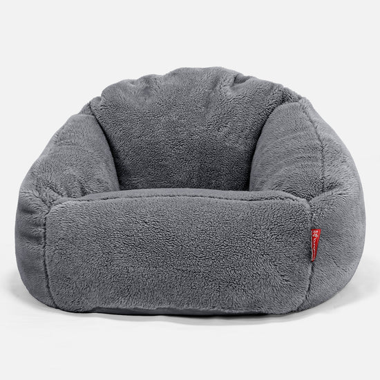 Sedací vak křeslo Bubble - Umělá medvědí kožešina Tmavě šedá 01