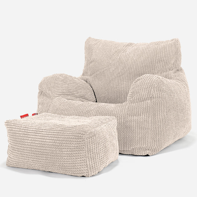 Sedací vak křeslo - Pom pom Slonovinová 02