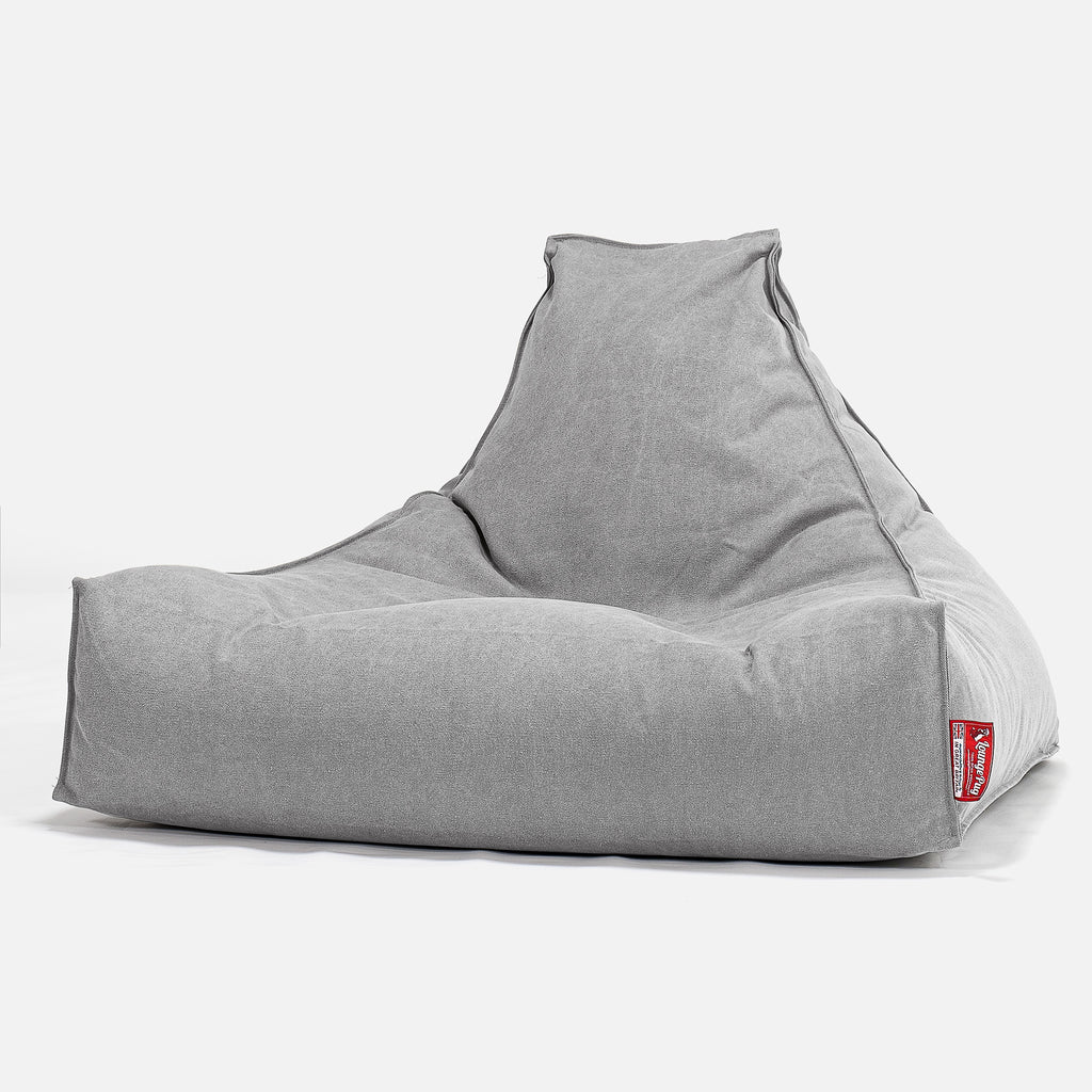 Sedací vak lenošky - Stonewashed džínovina Cínová 01