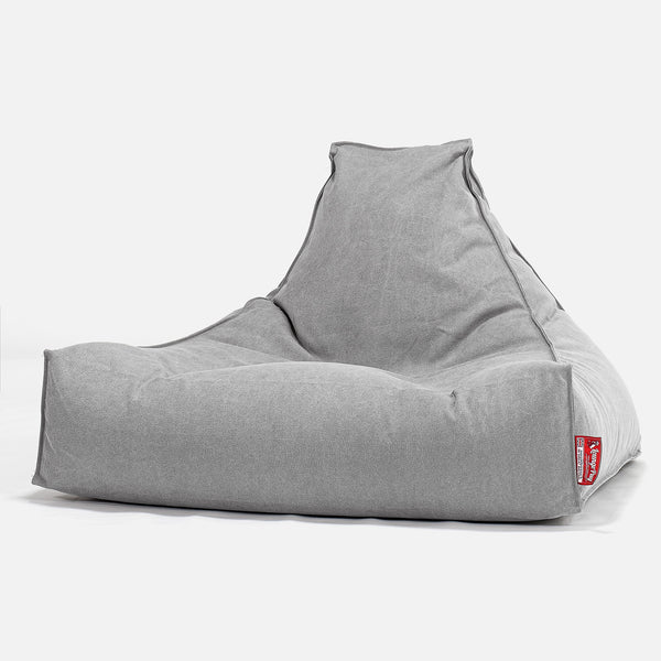 Sedací vak lenošky - Stonewashed džínovina Cínová 01