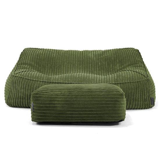 Sedací vak Sloucher, pohovka - Manšestr Lesní zelená 01
