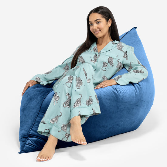 Sedací vak XXL - Samet Námořnická modř 04