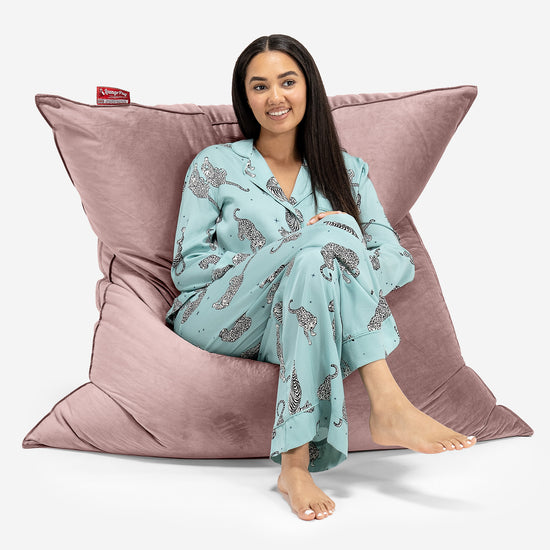 Sedací vak XXL - Samet Růžová 02