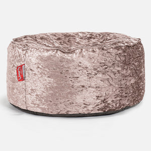 Velký kulatý puf - Mačkaný samet Lanýžová