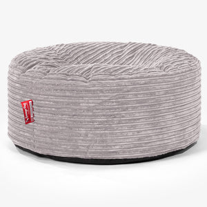 Velký kulatý puf - Manšestr Stříbrná šedá