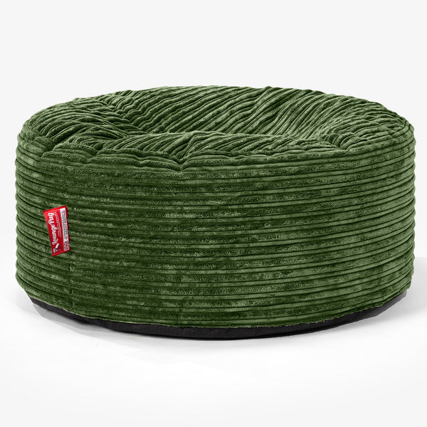 Velký kulatý puf - Manšestr Lesní zelená 01