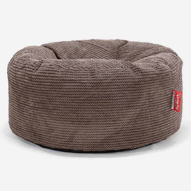 Velký kulatý puf - Pom pom Čokoládová 01