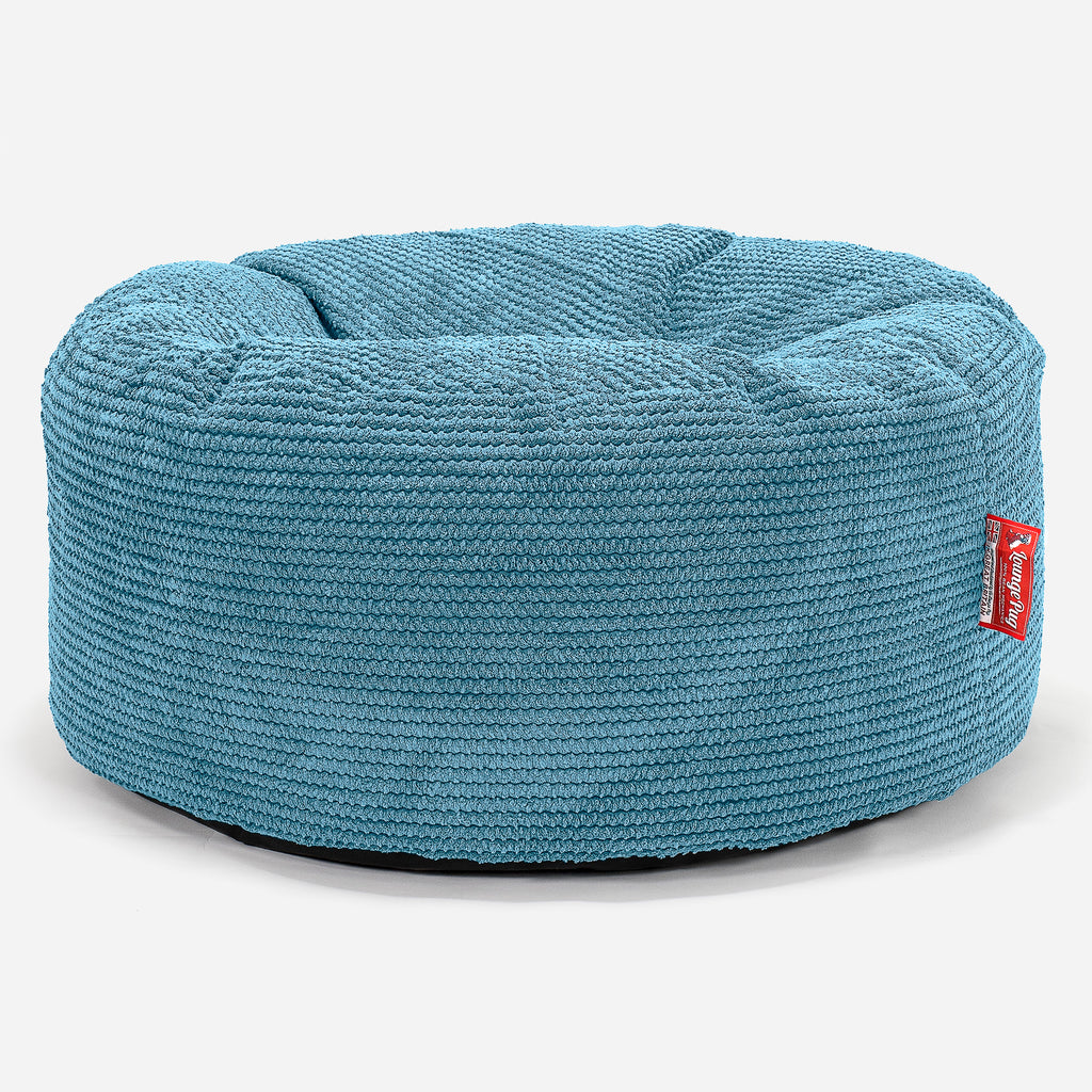 Velký kulatý puf - Pom pom Modrozelená 01