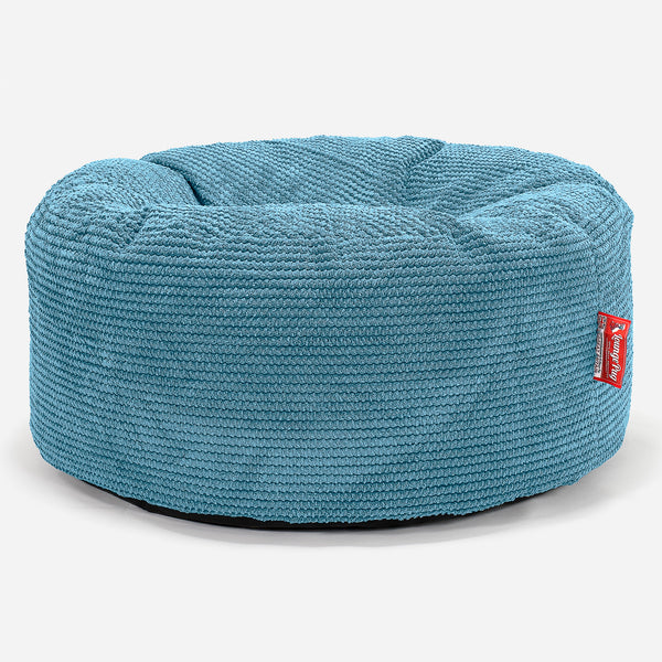 Velký kulatý puf - Pom pom Modrozelená 01
