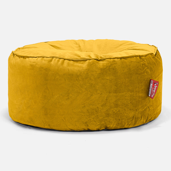 Velký kulatý puf - Samet Zlatá 01